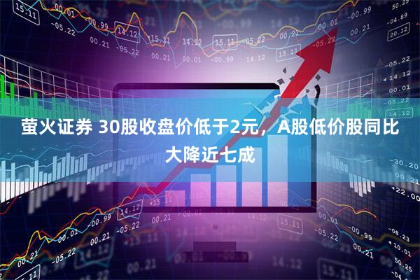 萤火证券 30股收盘价低于2元，A股低价股同比大降近七成